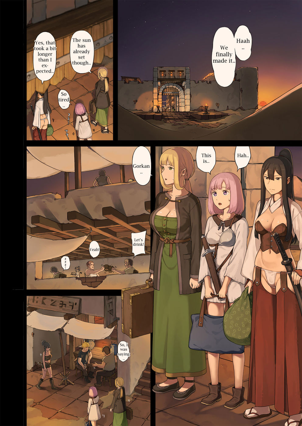 Hentai Manga Comic-The Female Adventurers, Upon Arriving at an Oasis in the Desert...-Chapter 1-7